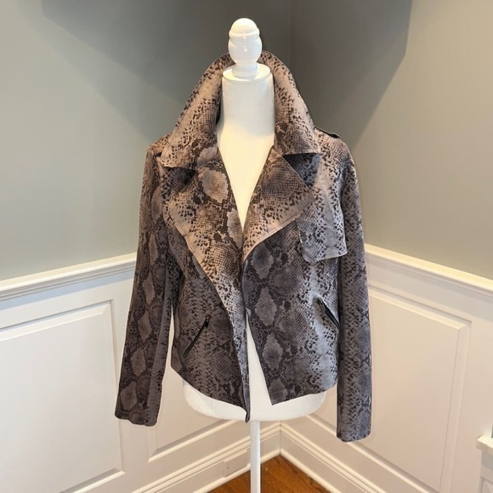 Kut Jacee Moto Jacket Snake Print